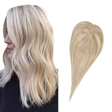 Lace Wig Toppers Hand-made Lace Base Hairpiece For Women Highlights Color #18/613 Blonde (12cm*6cm) - FShine Shop